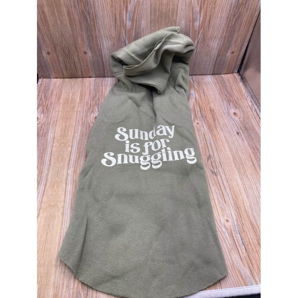 Grayson Pup Sunday is for Snuggling Dog Hoodie - Green - XL